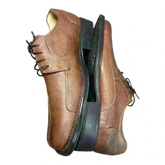 LIKE NEW BELVEDERE Bay Bridge Men's Soft Brown Pebble Leather Shoes Size 8.5D - Picture 6 of 13